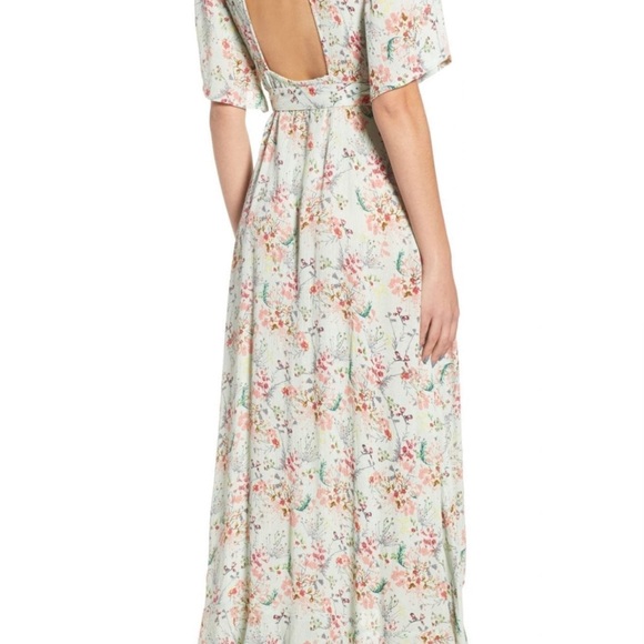 RAGA Secret Escape Floral Faux Wrap Maxi Sage Dress Size Small - Picture 2 of 7